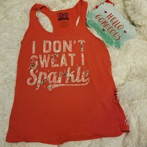 Chin up apparel racer back gym tank top medium